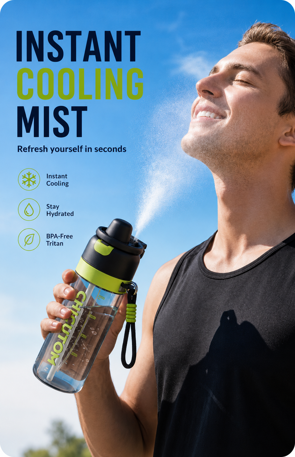 CHICUTOM™ Cooling Mist Bottle | 700ML Hydration + Refresh Spray