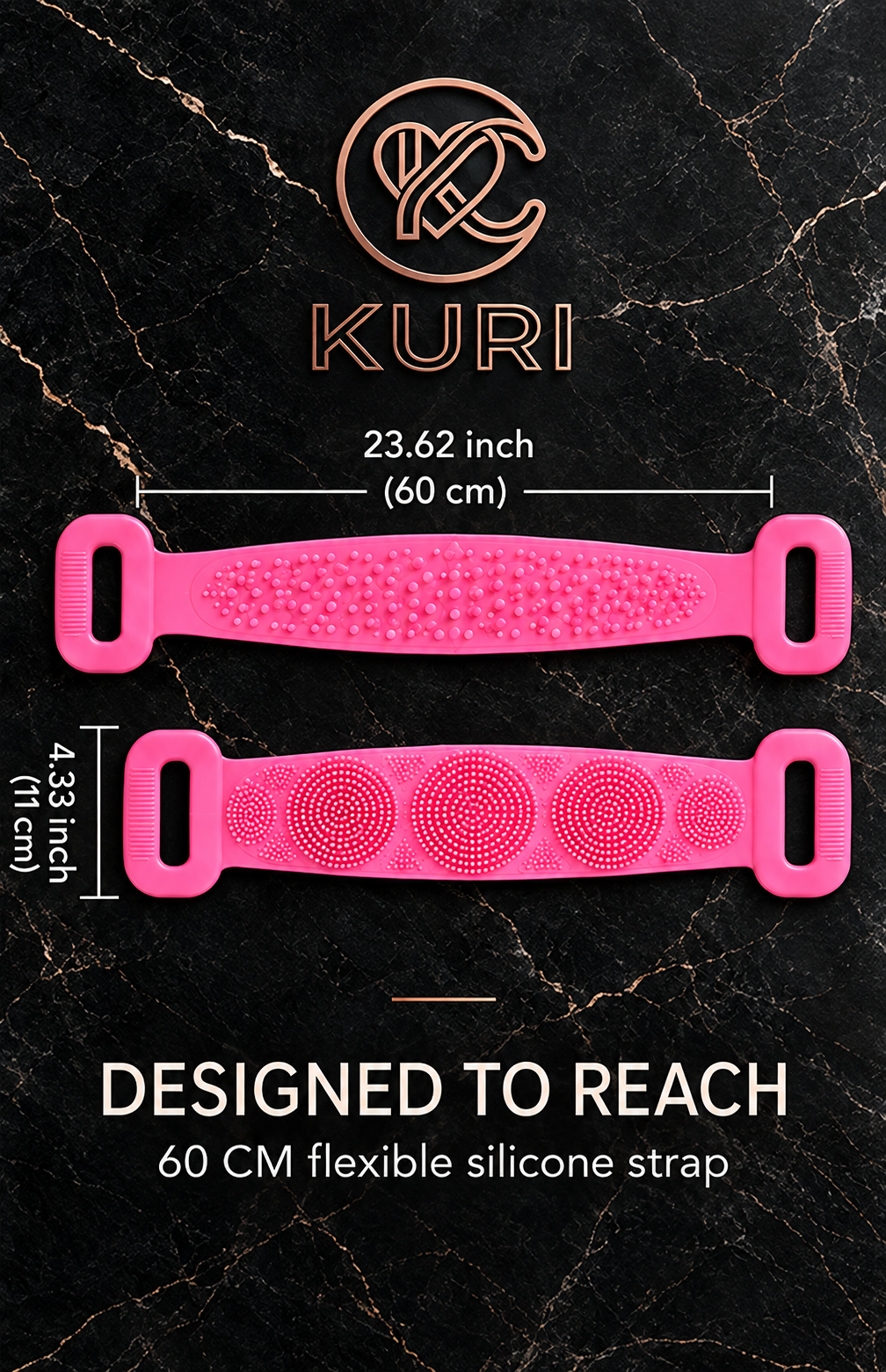 Dual-Sided Silicone Back Scrubber + Hook