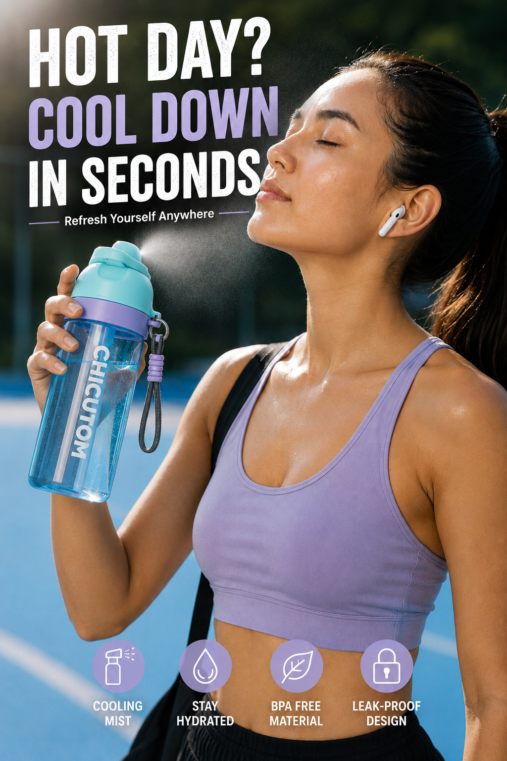 CHICUTOM™ Cooling Mist Bottle | 700ML Hydration + Refresh Spray
