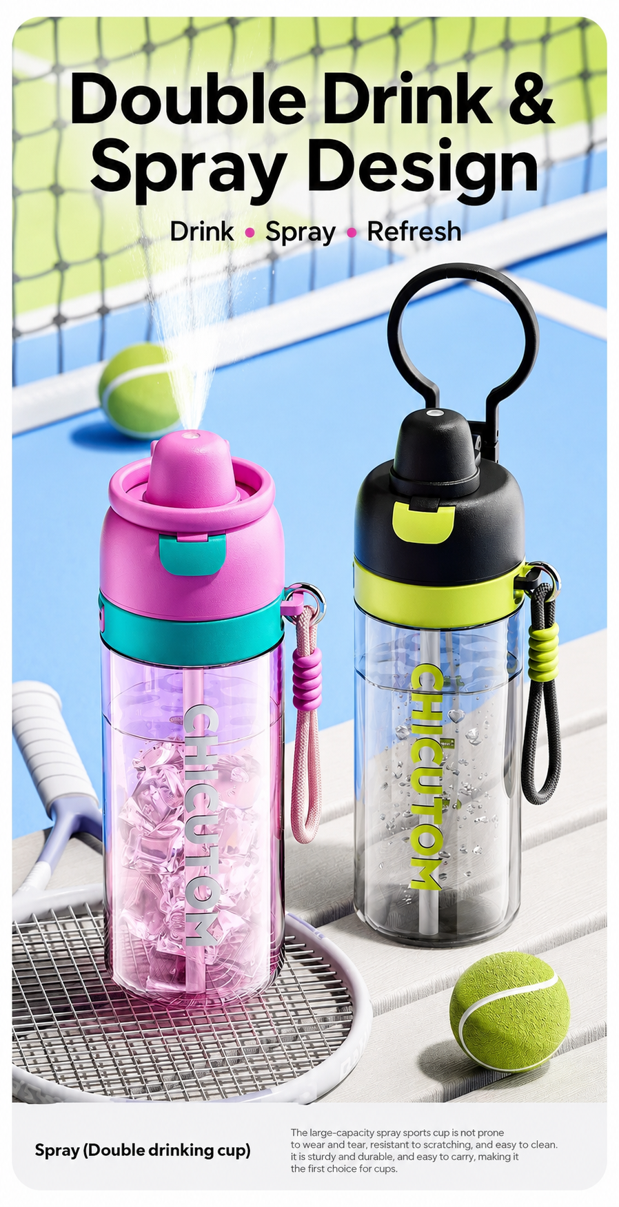 CHICUTOM™ Cooling Mist Bottle | 700ML Hydration + Refresh Spray
