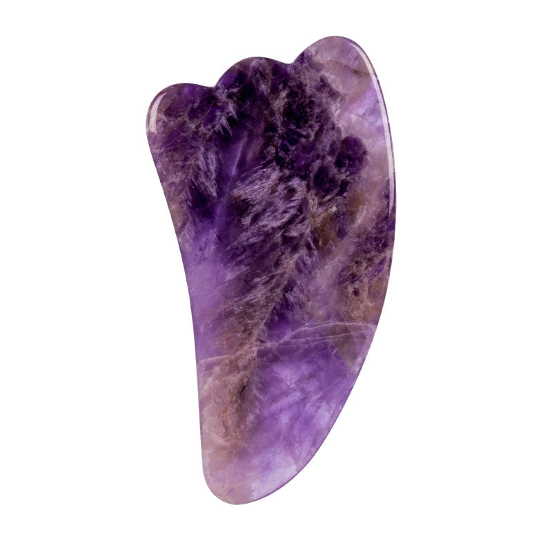 Curved purple stone gua sha tool