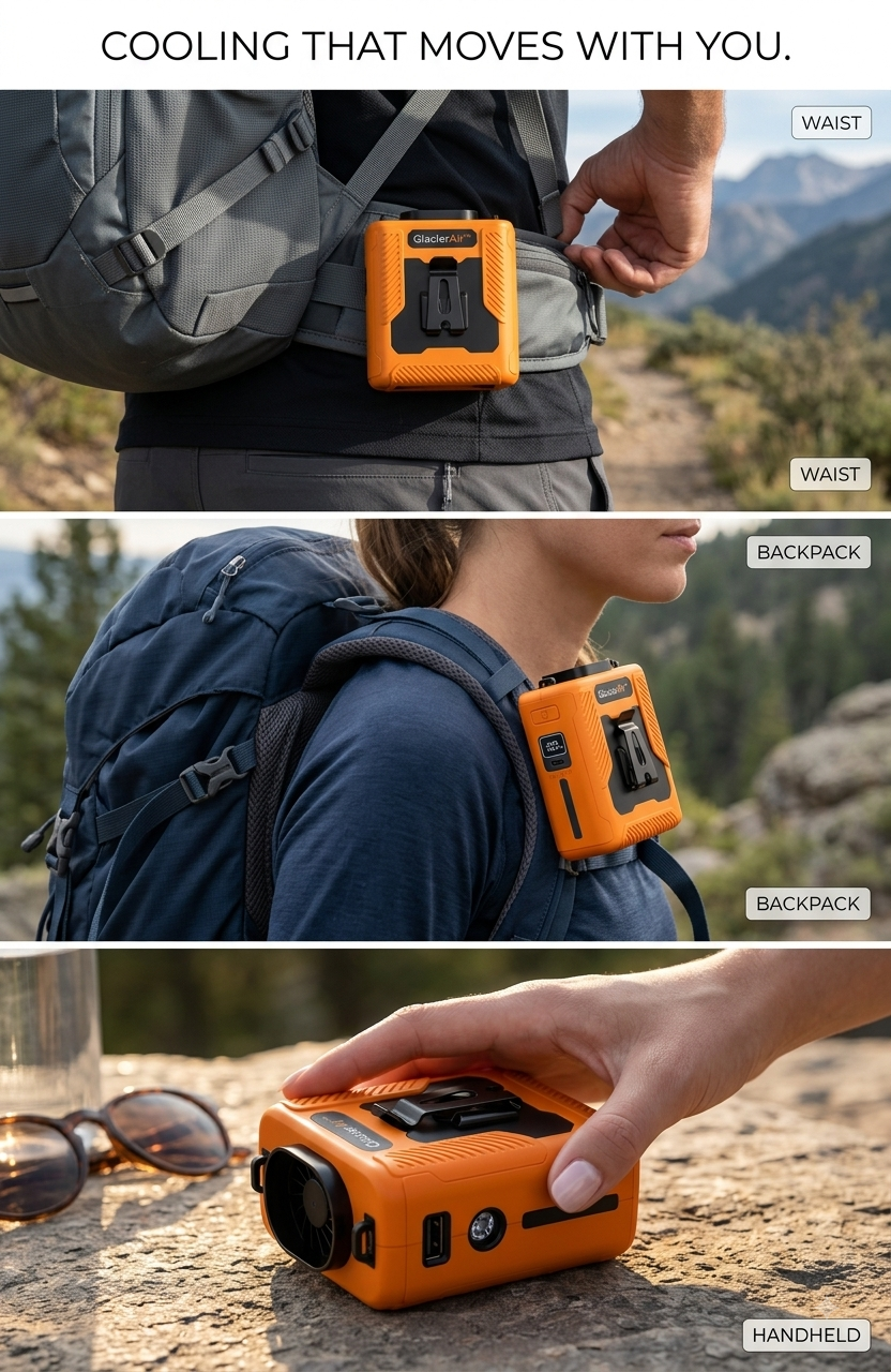 GlacierAir™ Ultra Portable Personal Cooling Fan