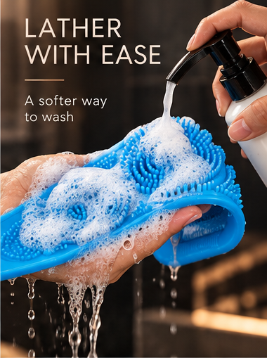 Dual-Sided Silicone Back Scrubber + Hook