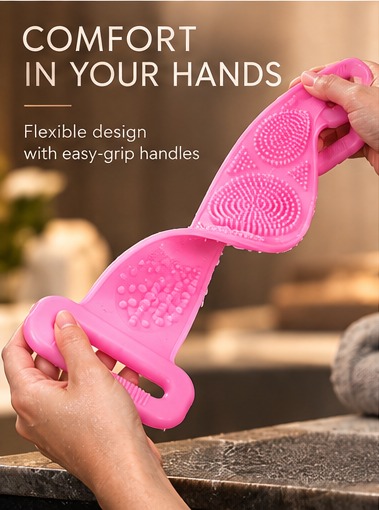Dual-Sided Silicone Back Scrubber + Hook