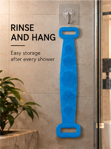 Dual-Sided Silicone Back Scrubber + Hook