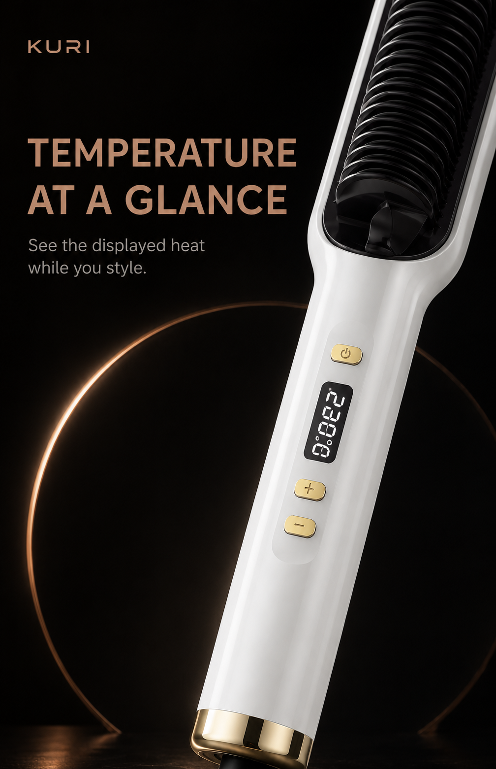 PTC Heated Hair Straightening Brush with LED Display